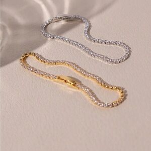 Elegant Gold and Silver Tennis Bracelets